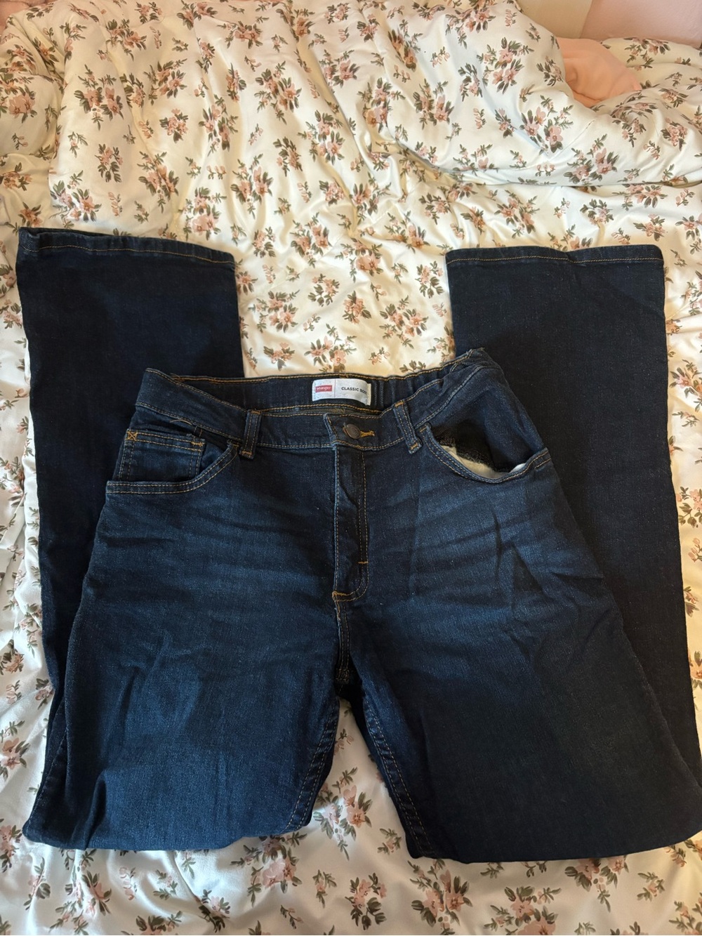 Wrangler Dark Blue Kids' Jeans - Straight Leg classic boot denim